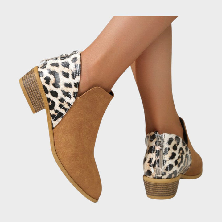 Liora | Orthopedic Ankle Boots with Leopard Print