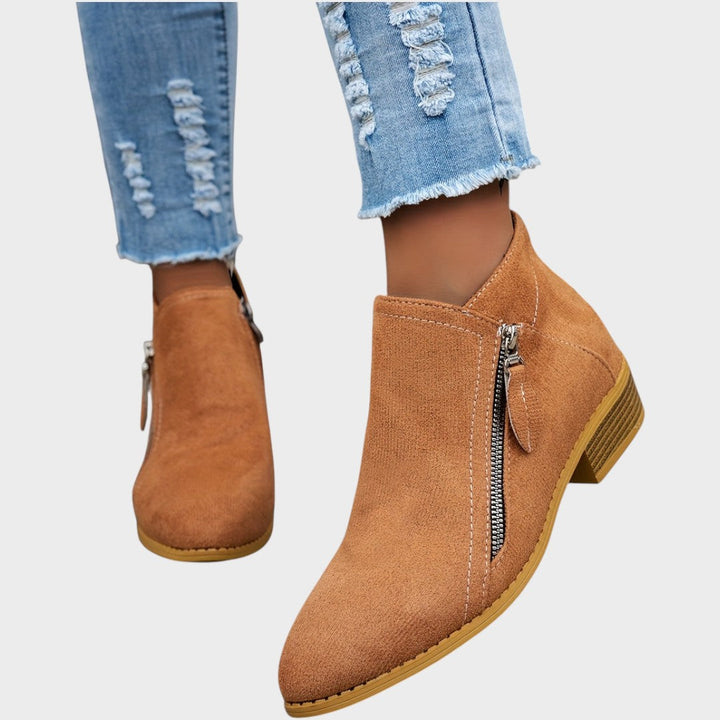 Bianca | Suede Ankle Boots with Heel