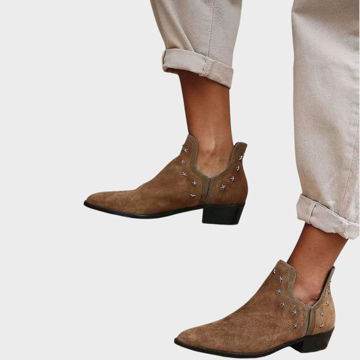 Estrella | Suede Ankle Boots with Pointed Shape