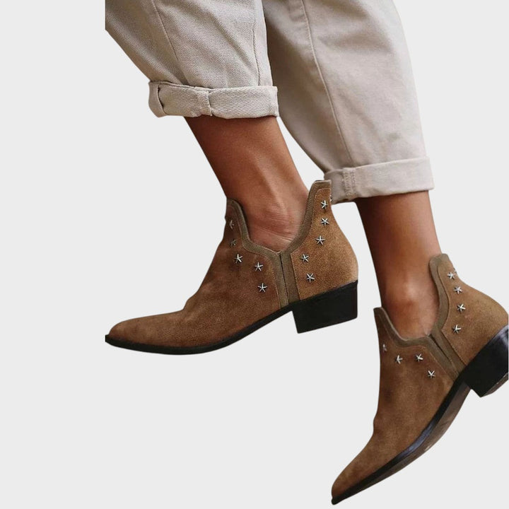 Estrella | Suede Ankle Boots with Pointed Shape