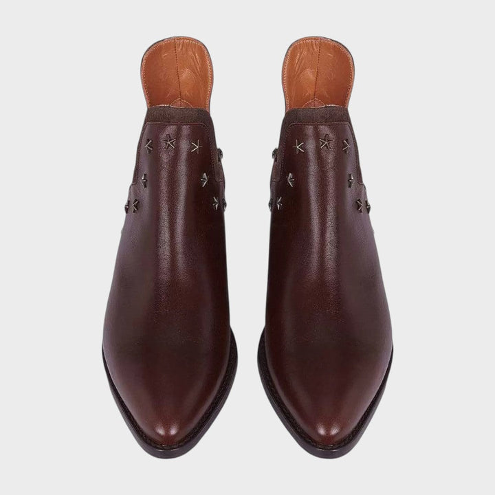 Estrella | Leather Ankle Boots with Pointed Shape