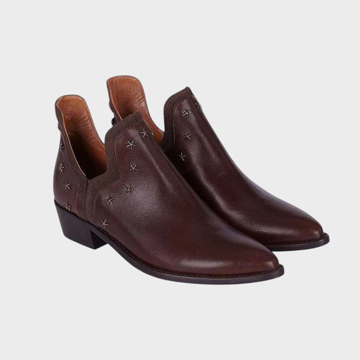 Estrella | Leather Ankle Boots with Pointed Shape