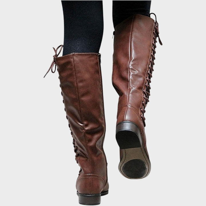 Milenne | High Leather Lace-Up Boots