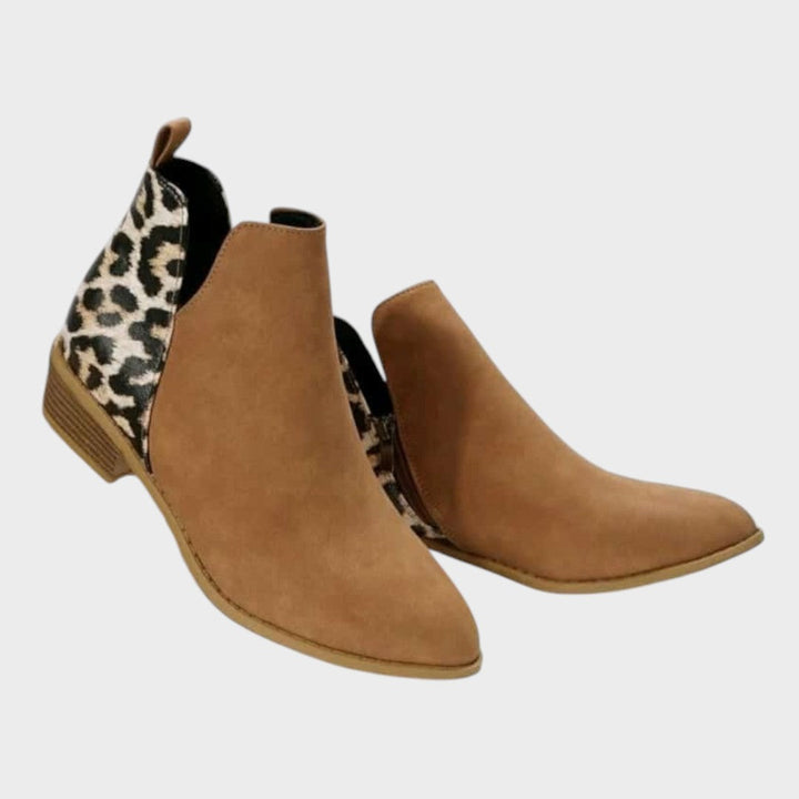 Liora | Orthopedic Ankle Boots with Leopard Print