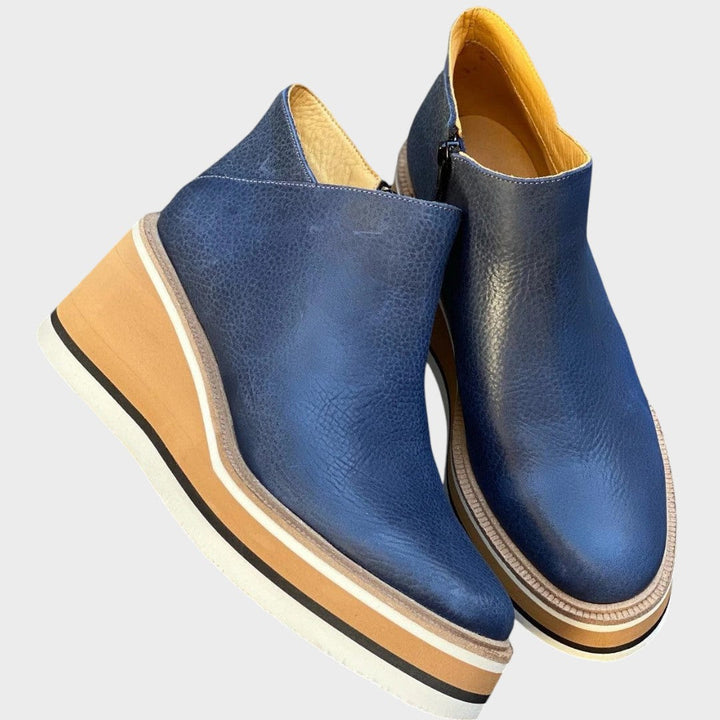 Vina | Leather Ankle Boots with Platform