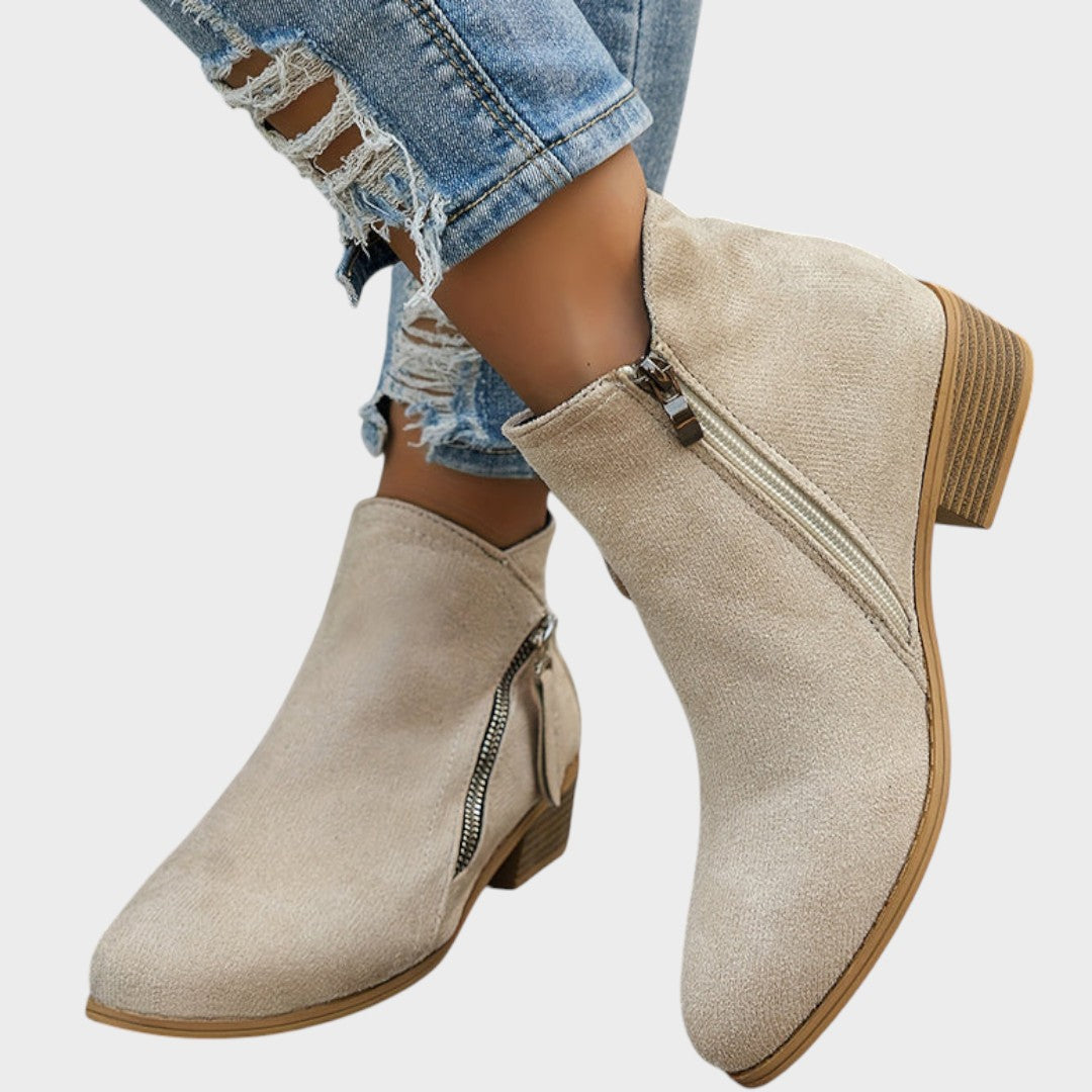 Bianca | Suede Ankle Boots with Heel