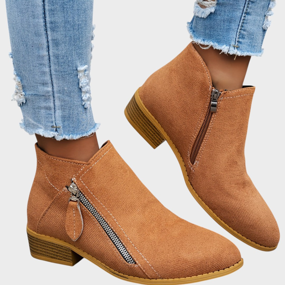 Bianca | Suede Ankle Boots with Heel