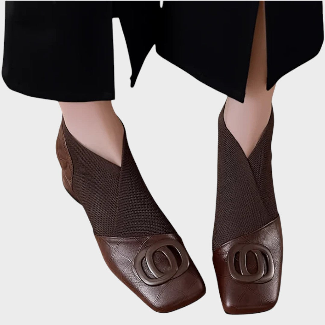 Abigail | Leather Ankle Boots with Elastic