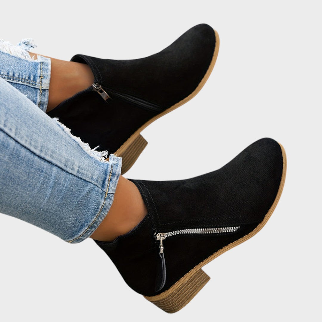 Bianca | Suede Ankle Boots with Heel