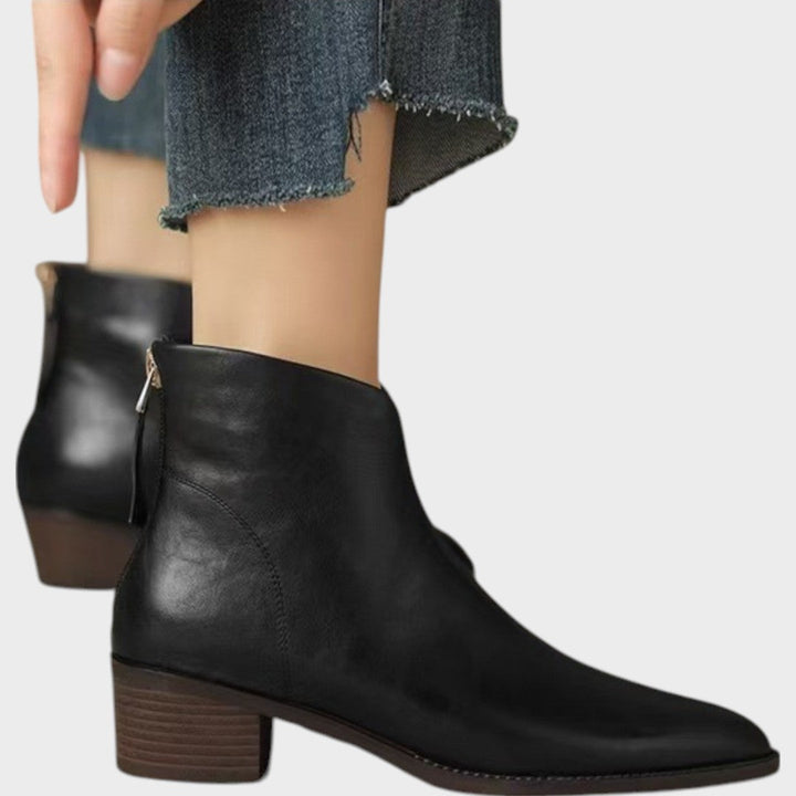 Sam | Leather Ankle Boots with Heel