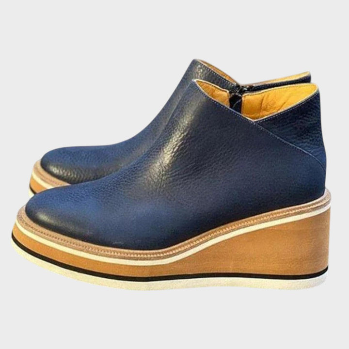 Vina | Leather Ankle Boots with Platform