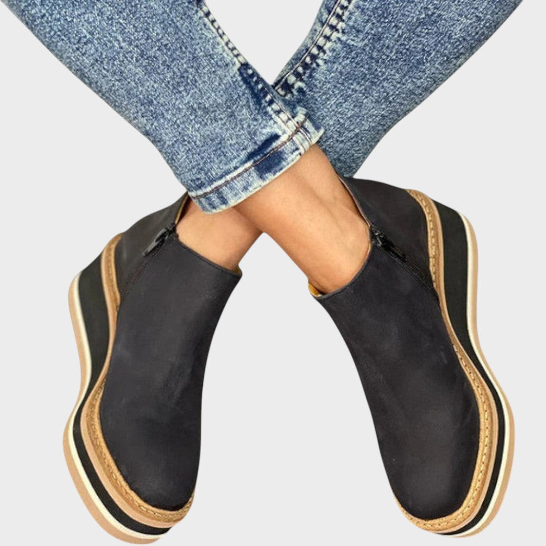 Vina | Leather Ankle Boots with Platform