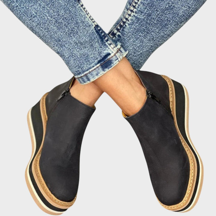 Vina | Leather Ankle Boots with Platform