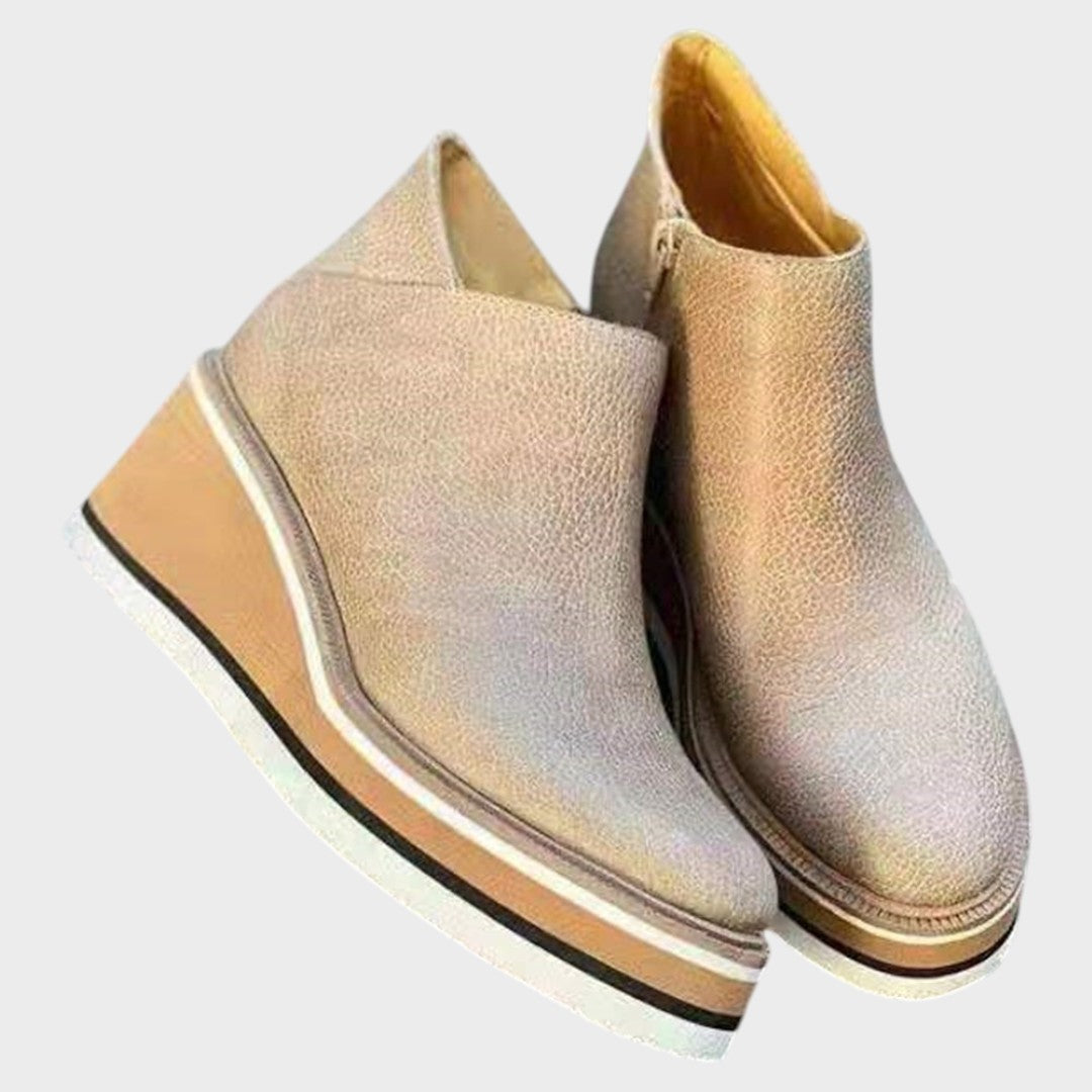 Vina | Leather Ankle Boots with Platform