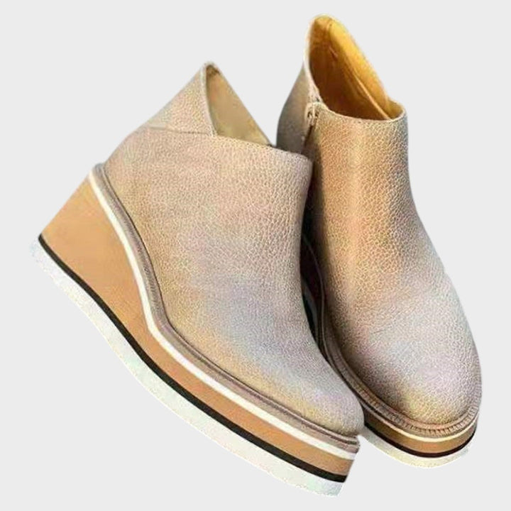 Vina | Leather Ankle Boots with Platform