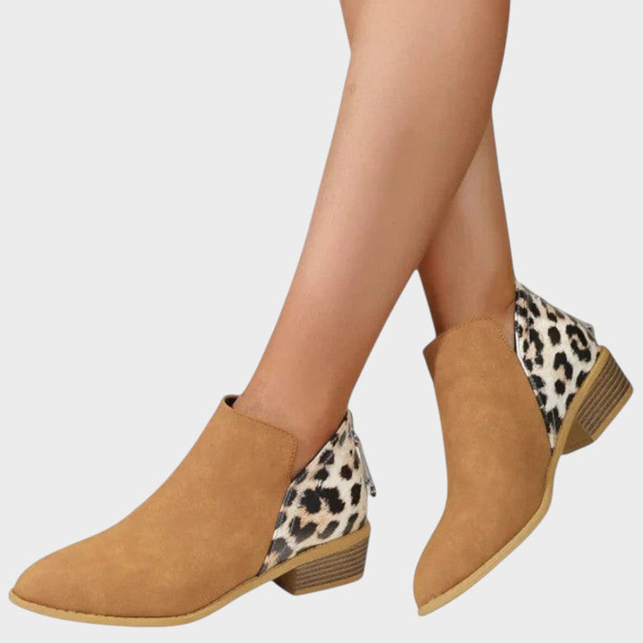 Liora | Orthopedic Ankle Boots with Leopard Print