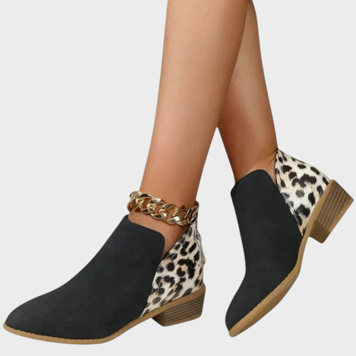 Liora | Orthopedic Ankle Boots with Leopard Print