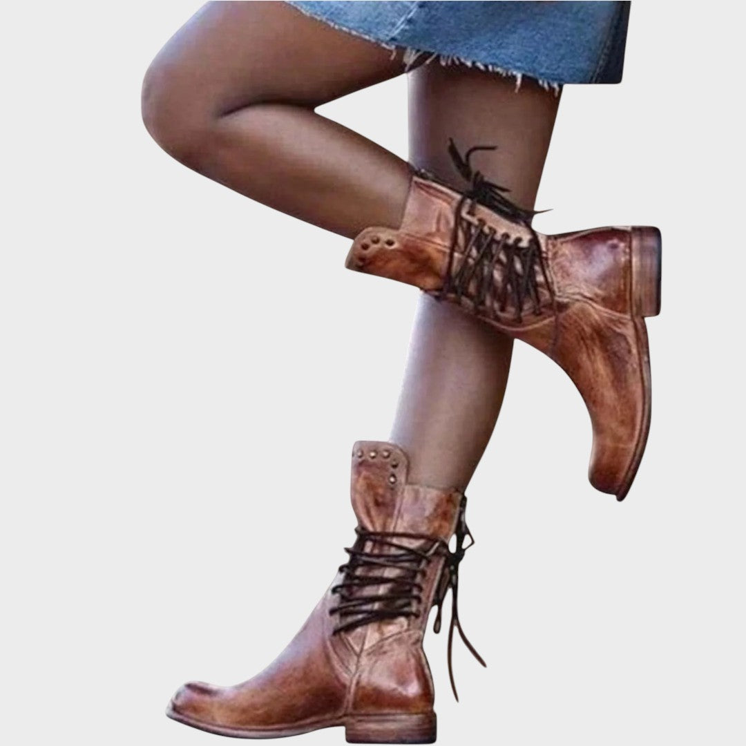 Yara | Leather Lace-Up Boots