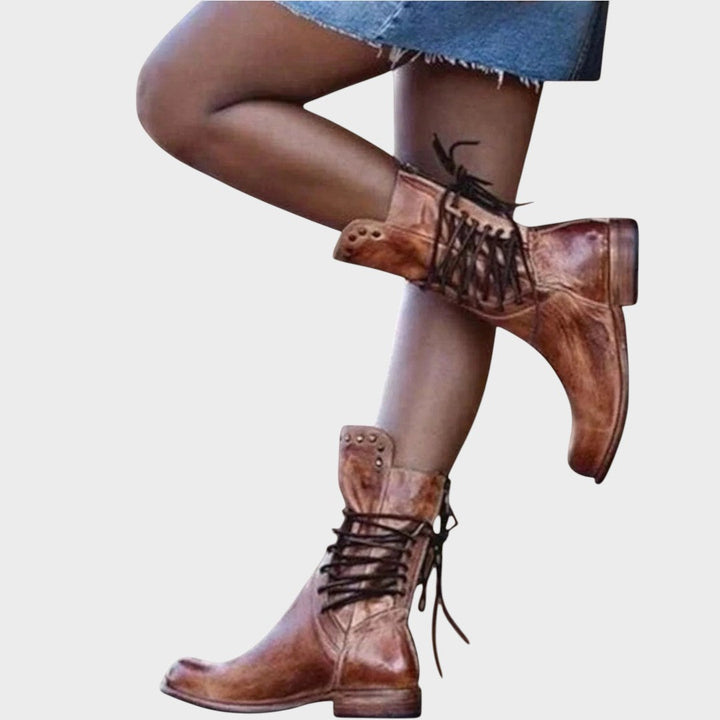 Yara | Leather Lace-Up Boots