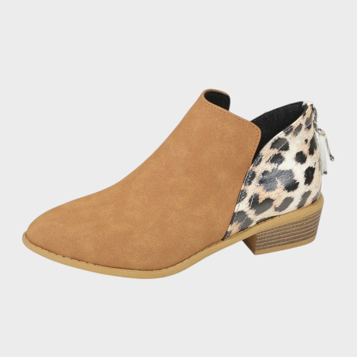 Liora | Orthopedic Ankle Boots with Leopard Print