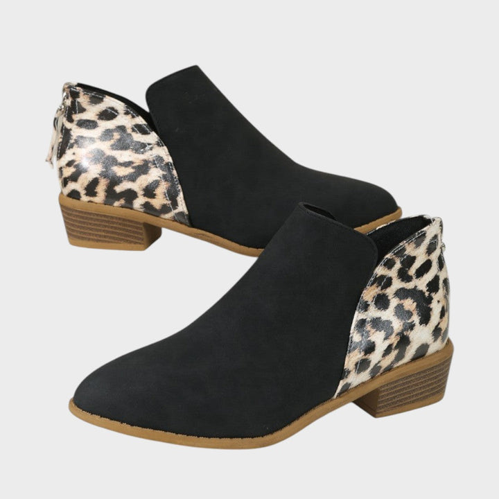 Liora | Orthopedic Ankle Boots with Leopard Print