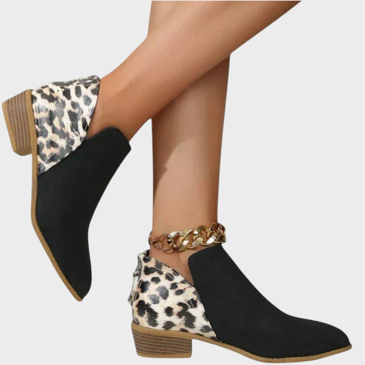 Liora | Orthopedic Ankle Boots with Leopard Print