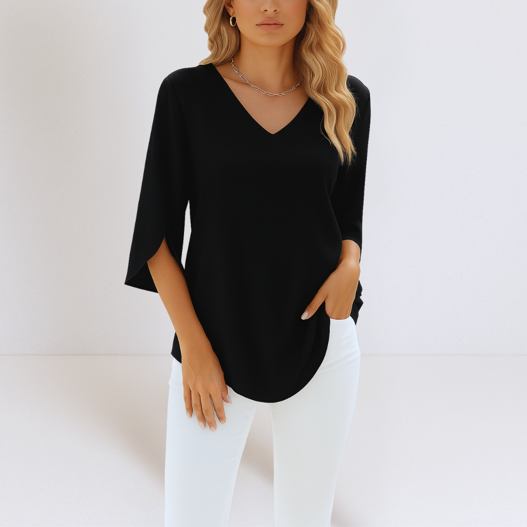 Sophie | Elegant blouse with V-neck and split sleeves