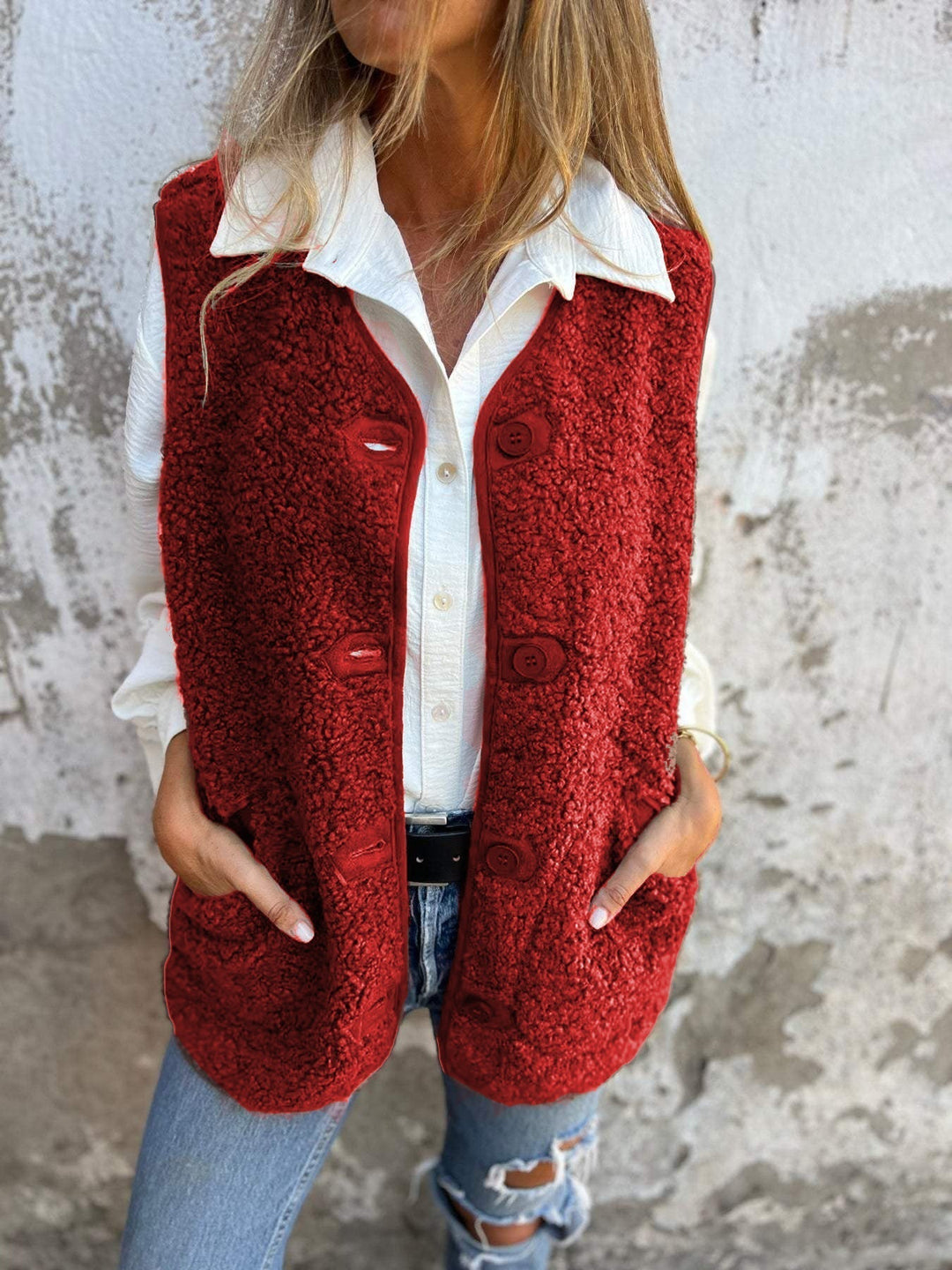 Briana | Button-Down Short Warm Vest