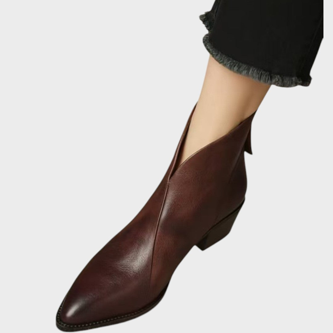 Sam | Leather Ankle Boots with Heel