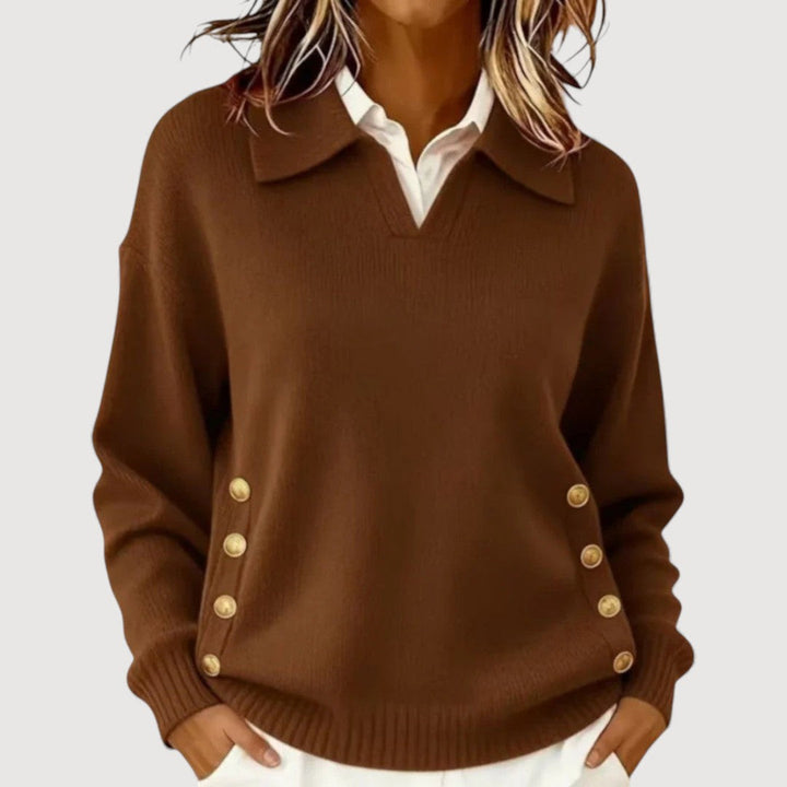 Fiorella | Elegant Button Detail Sweater