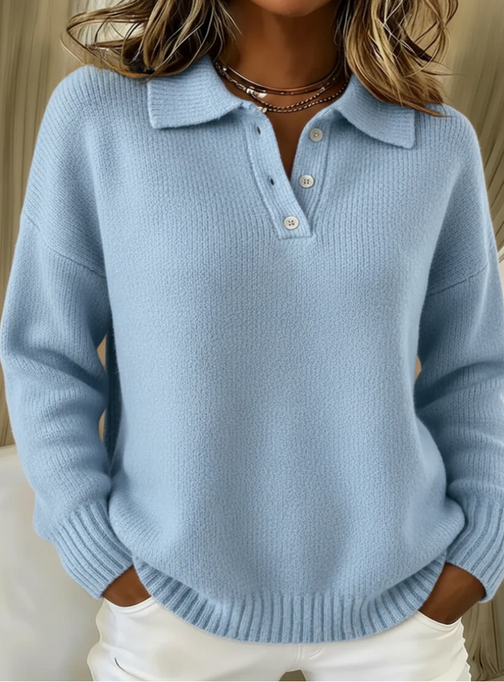 Renee | Soft Knit Polo Sweater
