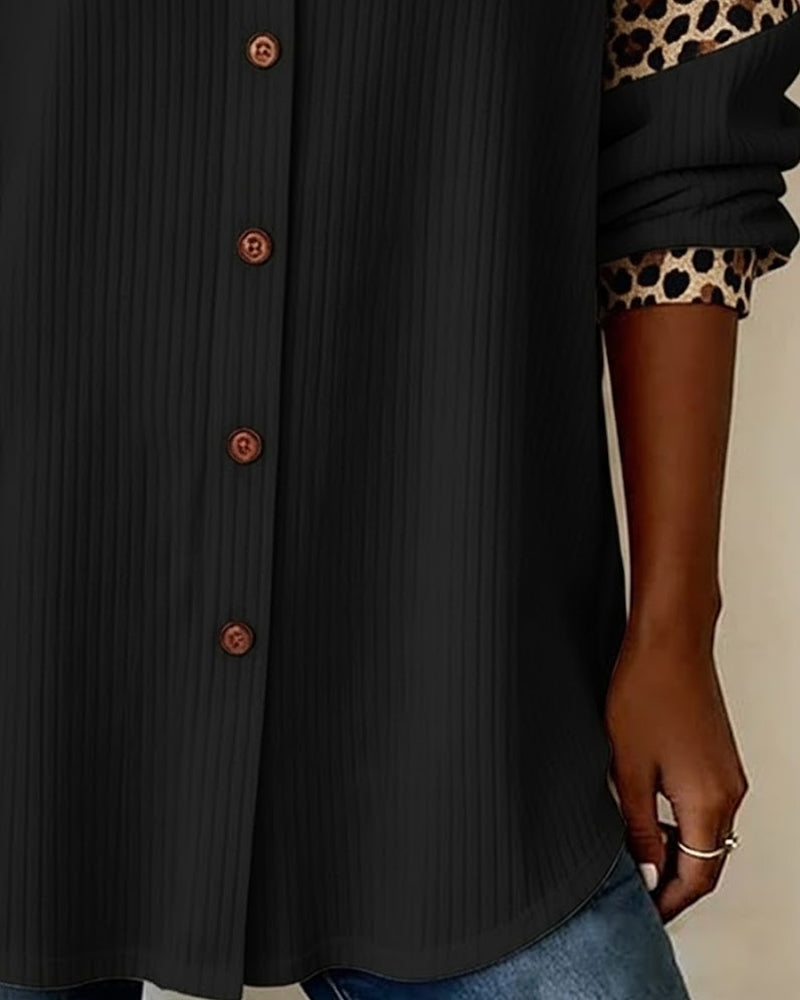 Lena Mae | Bold Leopard Print Button-Down Shirt