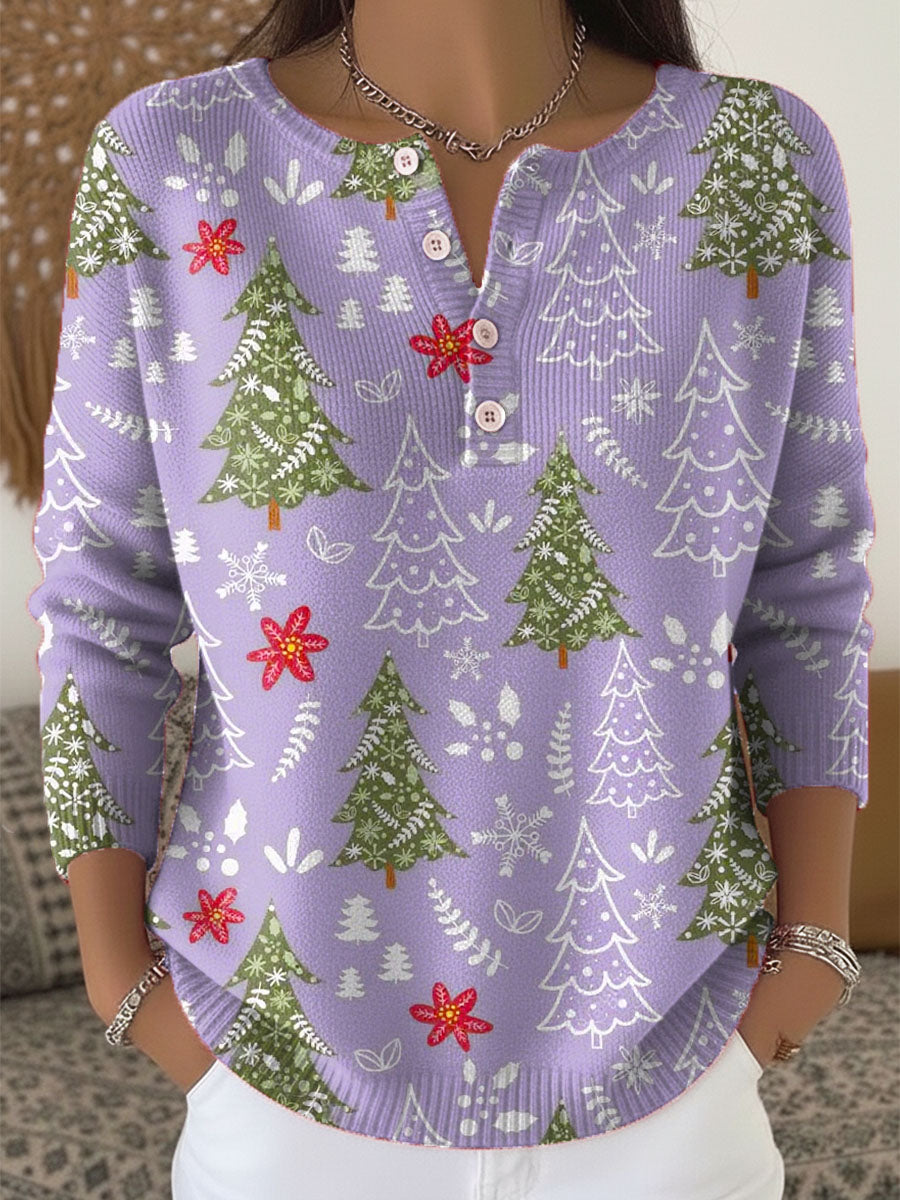 Joy | Festive Button-Neck Christmas Sweater