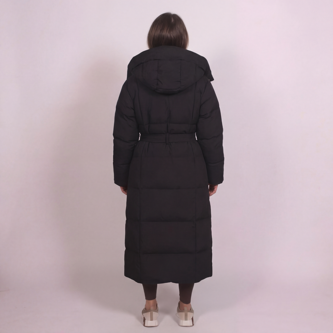 Faye | Warm Belted Long Puffer Coat