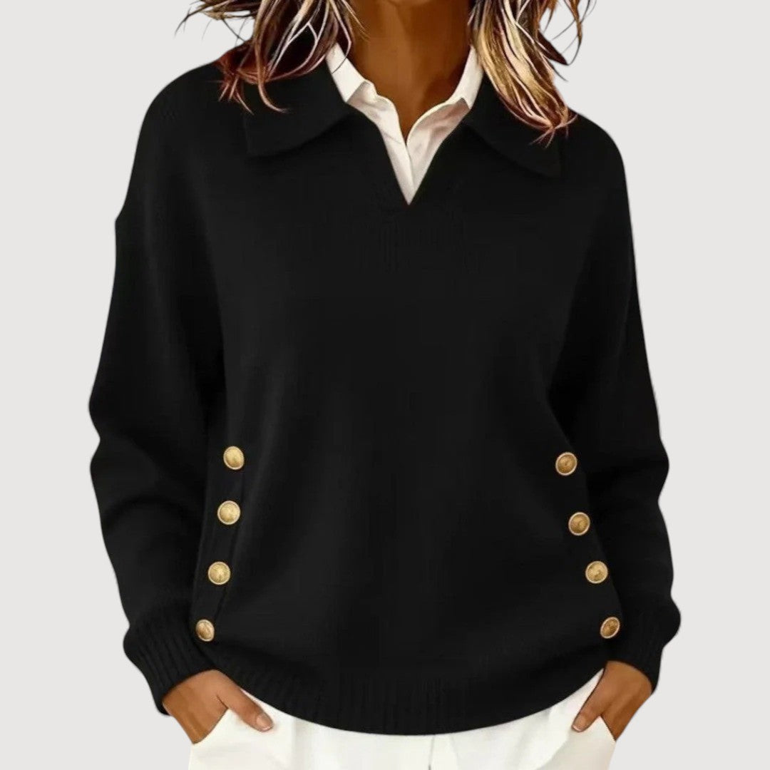 Fiorella | Elegant Button Detail Sweater