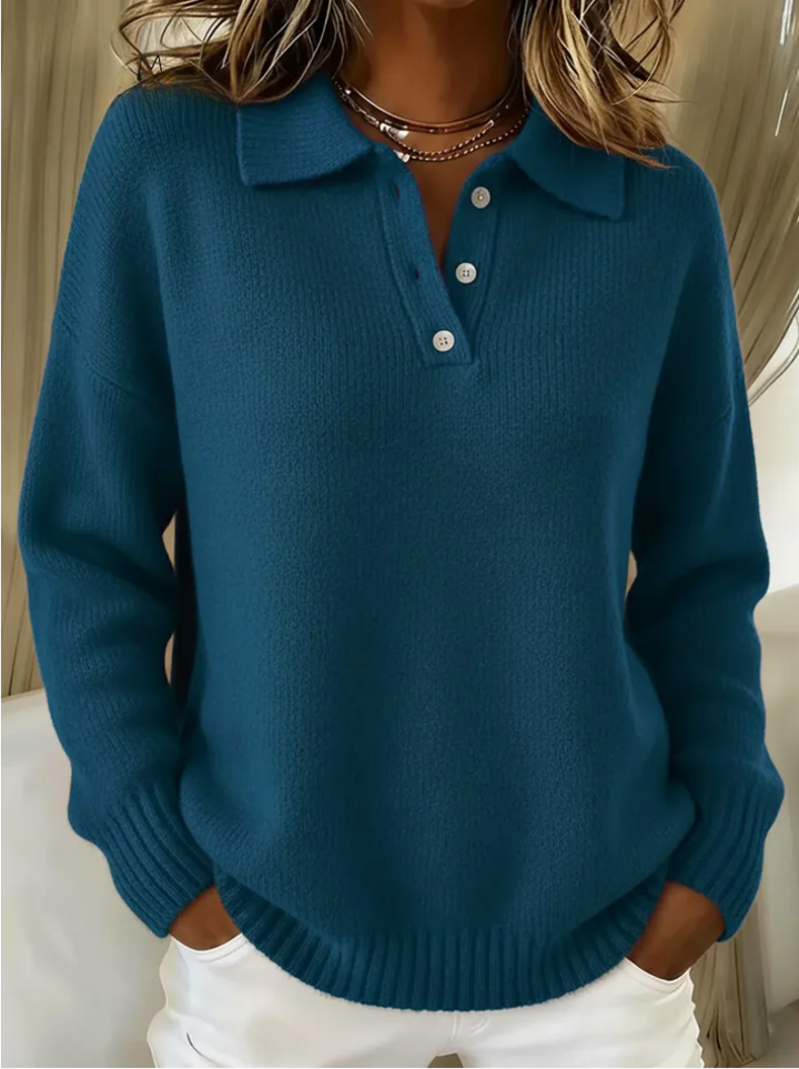 Renee | Soft Knit Polo Sweater
