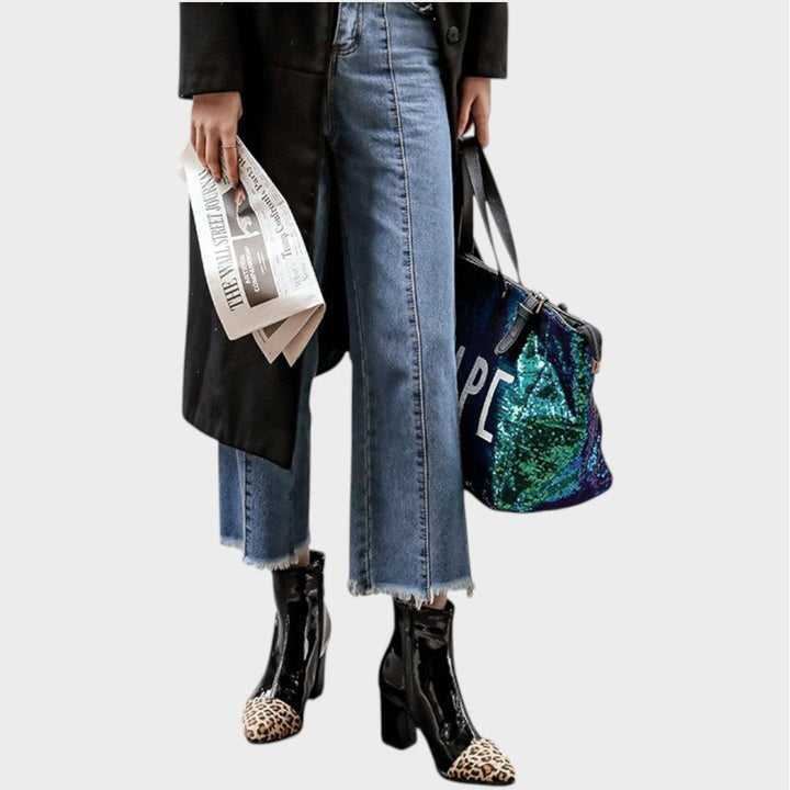 Diva | Patent Leather Boots with Leopard Print