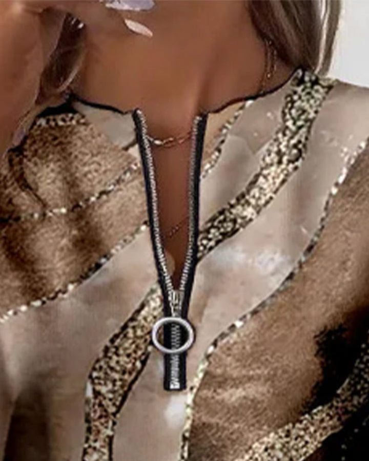 Charlotte | Half-Zip Sweatshirt with Vintage Print