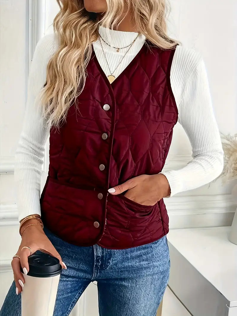 Audrey | Pique Quilted Bomber Vest