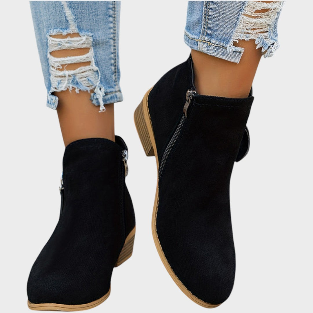 Bianca | Suede Ankle Boots with Heel