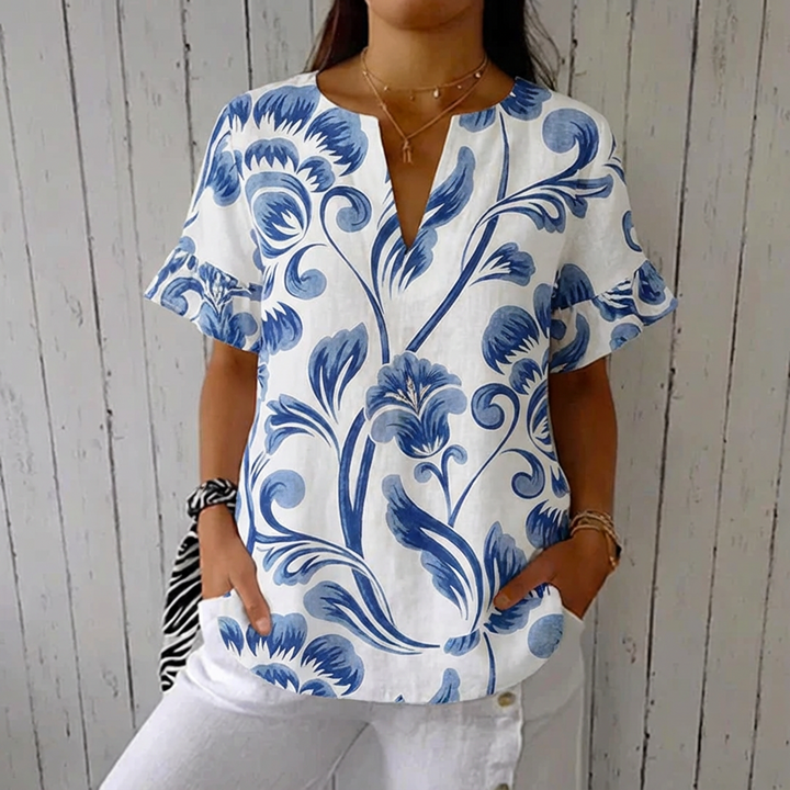 Kiona | Elegant Blouse With Floral Print