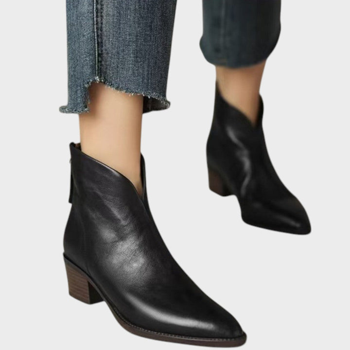 Sam | Leather Ankle Boots with Heel