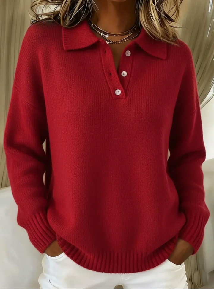 Renee | Soft Knit Polo Sweater