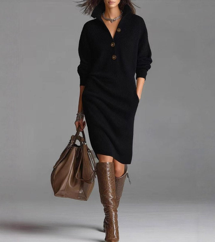 Diane | Elegant Winter Dress with Buttons