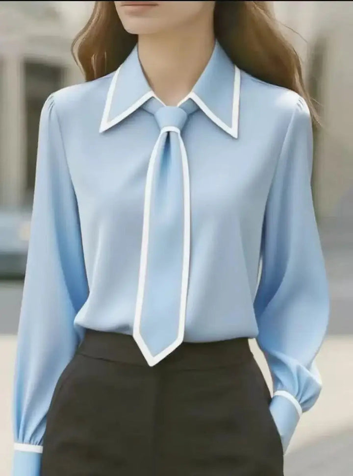 Monique | Contrast Tie Blouse
