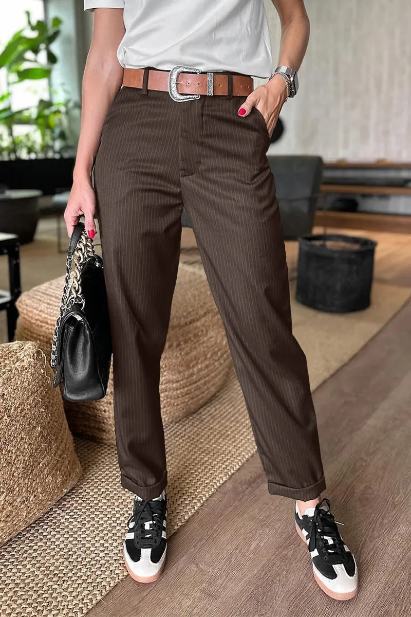 Maeve | Elegant, figure-flattering pants with stripes