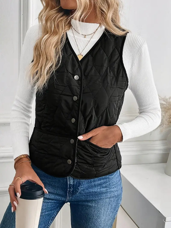 Audrey | Pique Quilted Bomber Vest