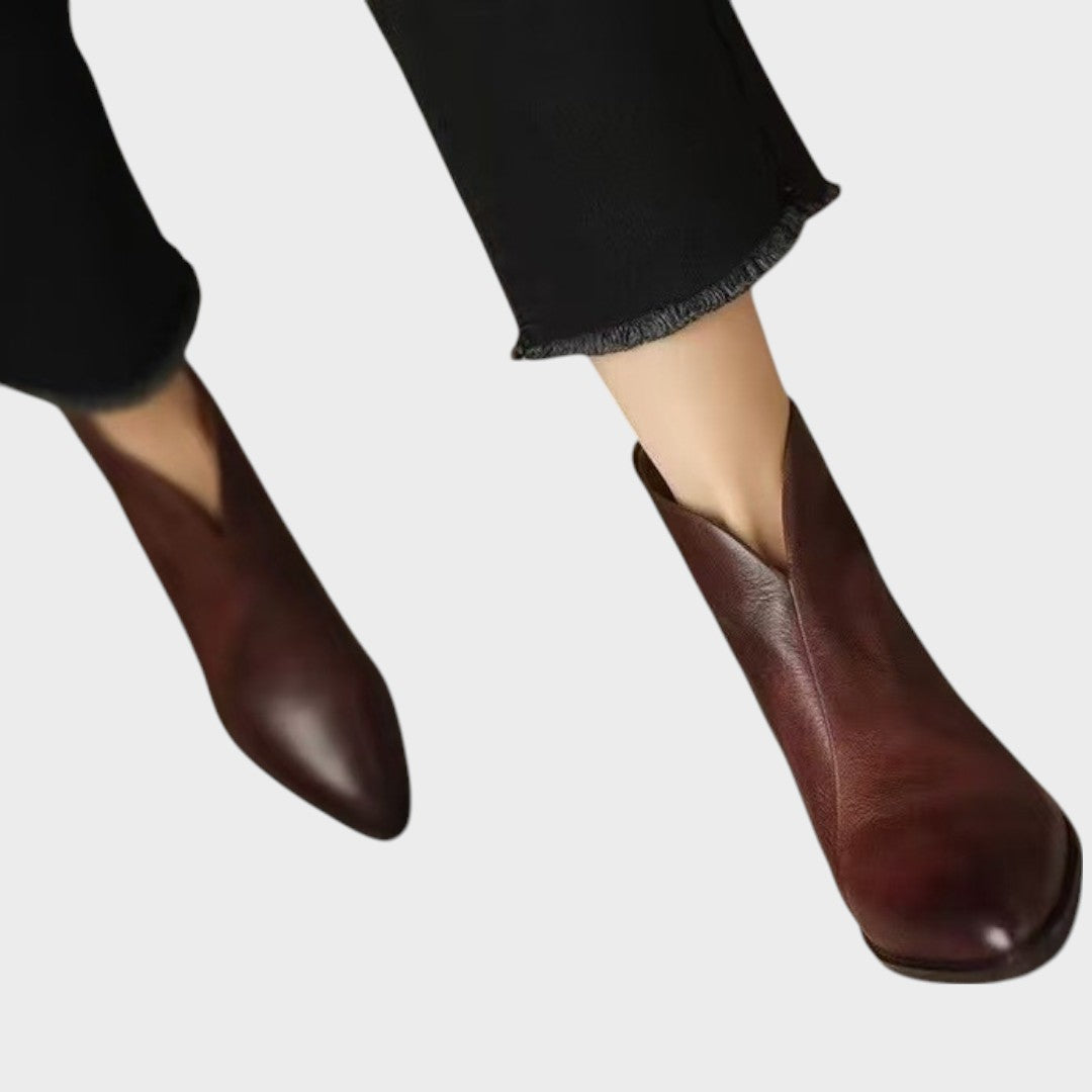 Sam | Leather Ankle Boots with Heel