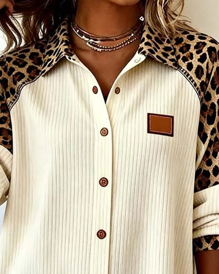 Lena Mae | Bold Leopard Print Button-Down Shirt