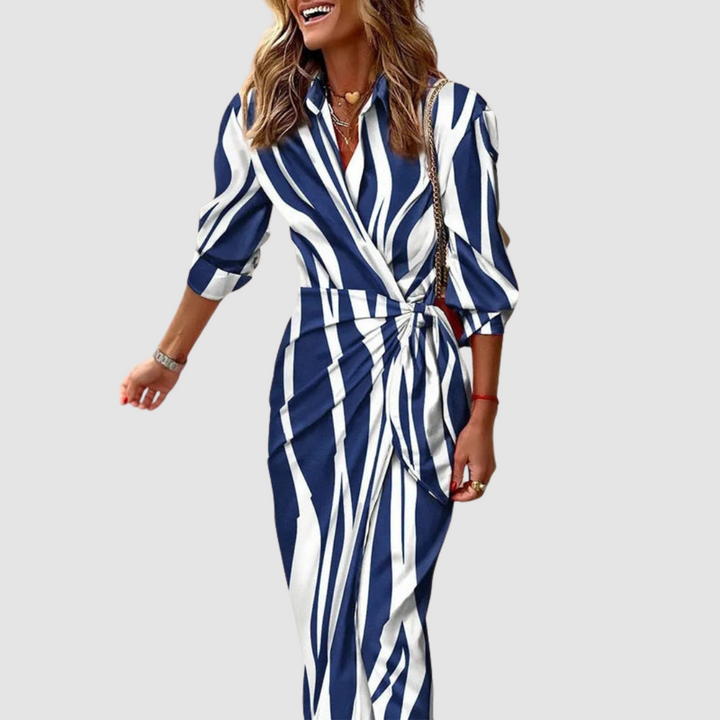 Cecile | Elegant Striped Dress